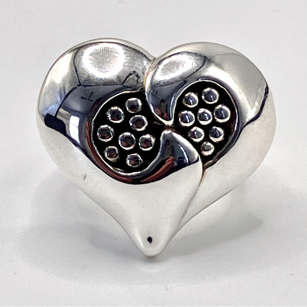 Sterling Silver 3 Dimensional Heart Ring